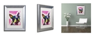 Trademark Global Dean Russo 'Boston Terrier' Matted Framed Art - 14" x 11" x 0.5"